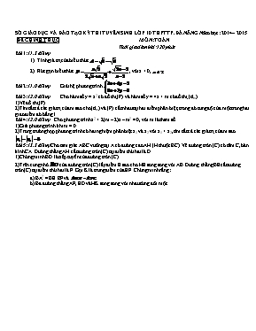 Kỳ thi tuyển sinh lớp 10 Toán (Có đáp án) - Năm học 2013-2014 - Trường THPT Đà Nẵng